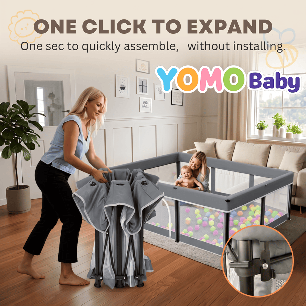YOMO Baby Foldable Playpen for Baby and Kids 127 * 127 CM
