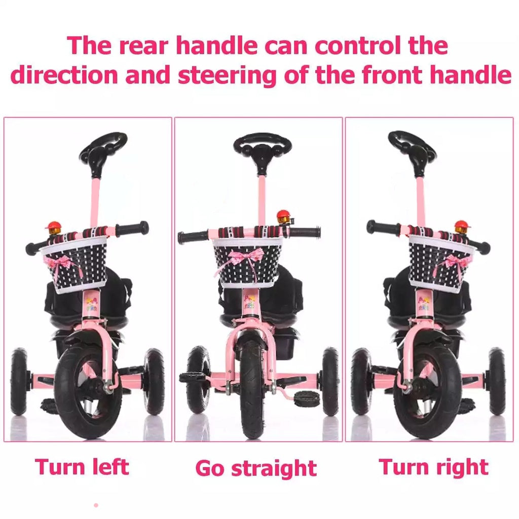 YOMO BABY 3 Wheels Trolley Bike for Baby Girl & Boy with Control Push Handle Stroller Bike