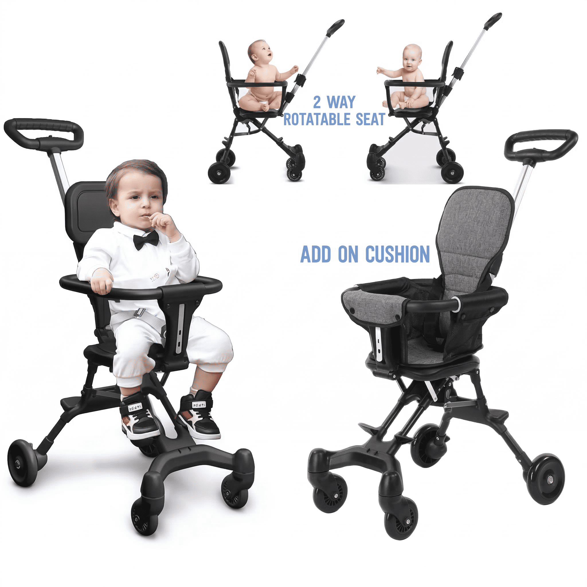 YOMO Baby Lightweight Foldable Stroller for Baby Two Way Stroller Hand Push Stroller Baby Carrier Cabin Approved