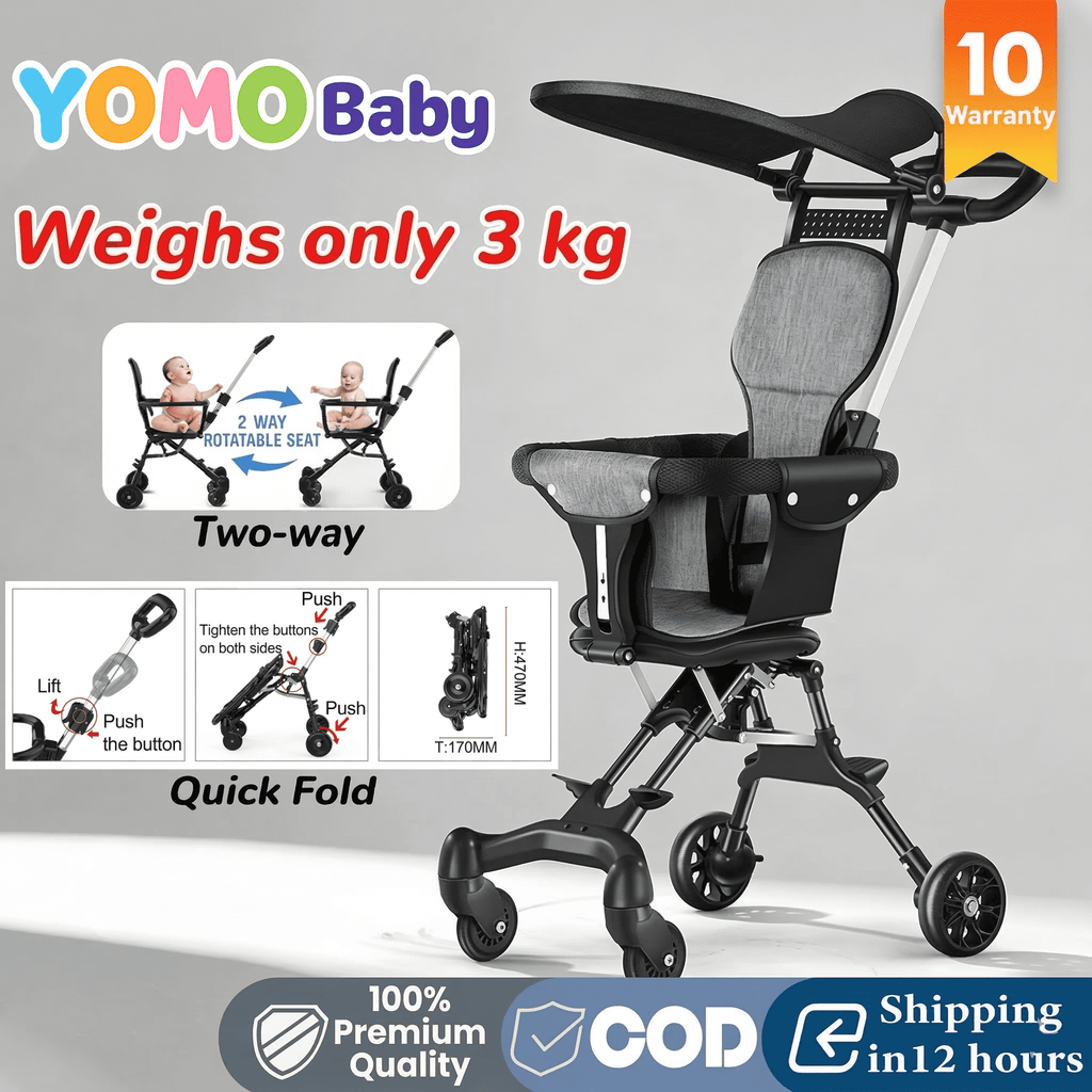YOMO Baby Lightweight Foldable Stroller for Baby Two Way Stroller Hand Push Stroller Baby Carrier Cabin Approved